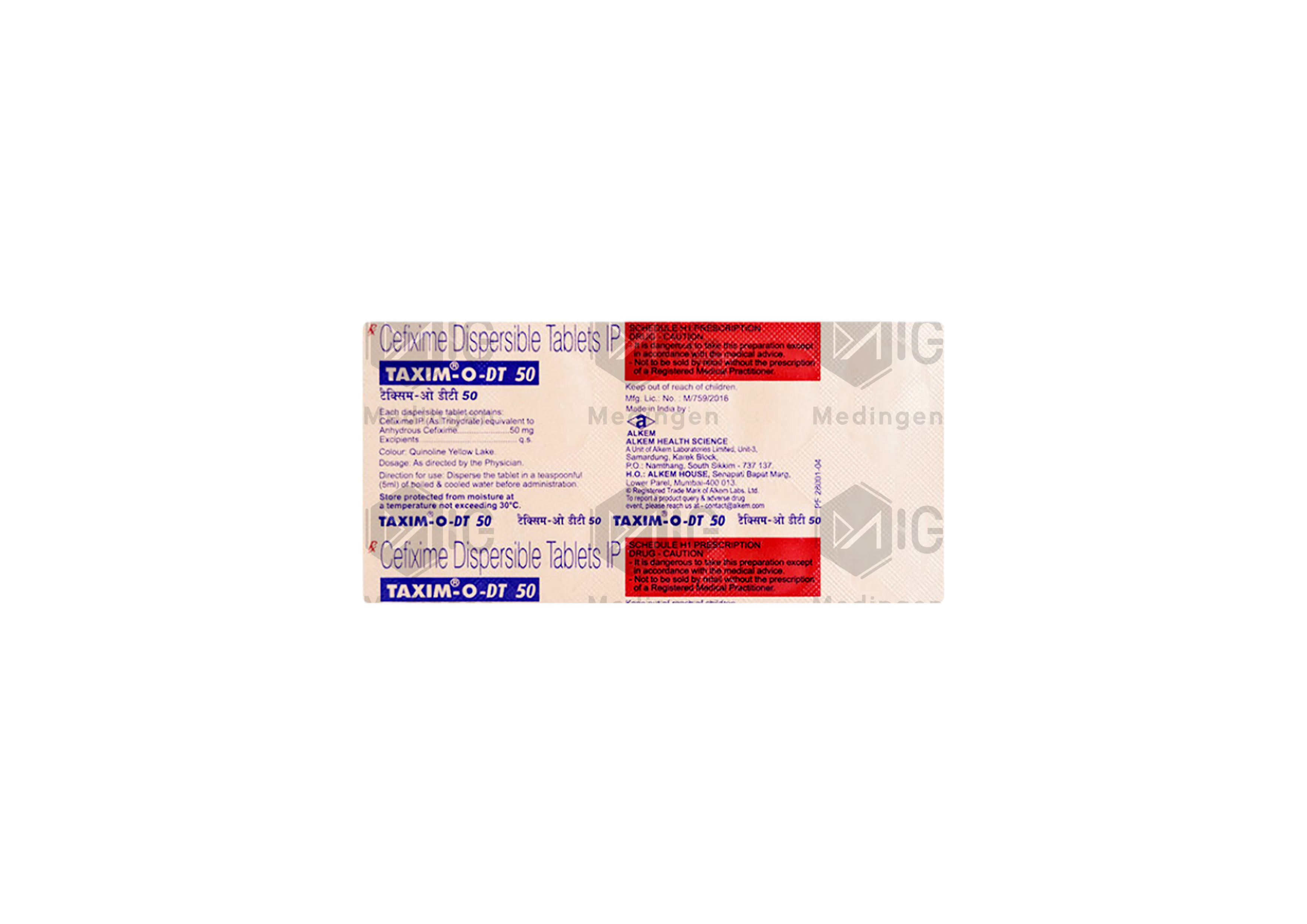 TAXIM O DT 50MG